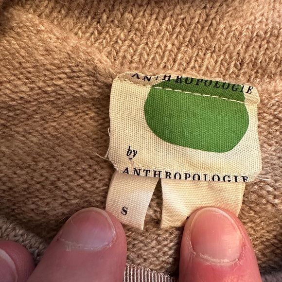 Anthropologie Size Small Cowl Neck Long Sleeve Sweater Dress Alpaca Cashmere Tan - Picture 5 of 13